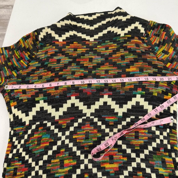 Intro. Aztec Print Cardigan Southwestern Open Front Sweater Women’s Size Medium - Picture 7 of 12